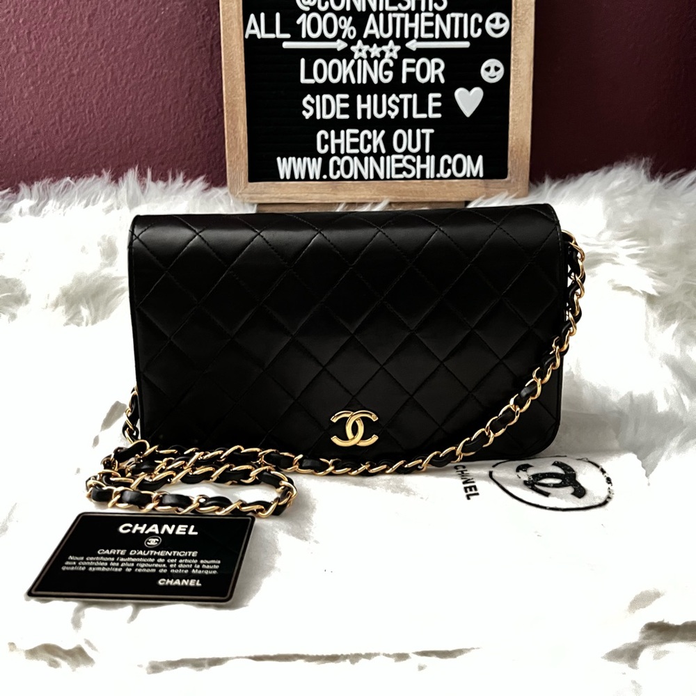 Chanel medium full flap bag quilted Lambskin